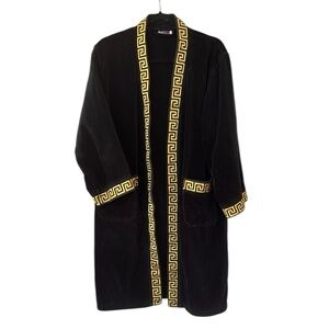 Black Robe with Gold Greek Key Trim vintage kids clubhouse